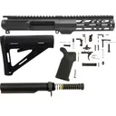 AR-STONER AR-15 Enhanced Build Kit with Sporter Billet Upper Receiver Stripped 7" M-LOK Handguard , Complete Lower Parts Kit with Magpul MOE Furniture Black - Ar-Stoner