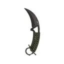 SOG Gambit XL Fixed Blade Knife 4" Karambit AUS-10 Black Stonewash Blade Cord Wrapped Handle Green - SOG Knives