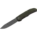 Boker Knives Tac-Master Pocket Knife 3.9" Tanto Point Nitro-V Black Stonewash Blade Micarta Handle Green - Boker