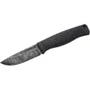 Boker Knives Bronco Mini Fixed Blade Knife 3.5" Drop Point 80CrV2 Stonewashed Blade TPE Handle Black - Boker