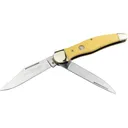Boker Knives Traditional Series 2.0 Folding Hunter Pocket Knife 4" Clip Point, Drop Point D2 Satin Blade Delrin Handle Yellow - Boker
