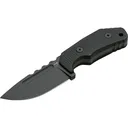 Boker Knives Little Dvalin Fixed Blade Knife 3.15" Drop Point D2 Black Titanium Blade G-10 Handle Black - Boker