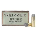 Grizzly Cartridge Bear Load 480 Ruger Ammo 425 Grain Flat Nose Box of 20 - Grizzly Cartridge