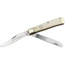 Boker Knives Traditional Series 2.0 Trapper Pocket Knife 3.25" Clip and Spey Point D2 Satin Blade Bone Handle White - Boker Knives