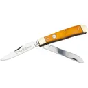 Boker Knives Traditional Series 2.0 Mini Trapper Pocket Knife 2.8" Clip Point, Spey Point D2 Satin Blade Bone Handle Yellow - Boker Knives