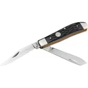 Boker Knives Traditional Series 2.0 Mini Trapper Pocket Knife 2.8" Clip Point, Spey Point D2 Satin Blade Jigged Bone Handle Black - Boker