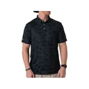 Burlebo Men's Performance Short Sleeve Polo Black Camo Large - Burlebo