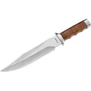 Boker Knives Giant Bowie Fixed Blade Knife 8.15" Clip Point 440A Satin Blade Leather Handle Brown - Boker