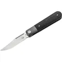 Boker Knives Modern Barlow Pocket Knife 2.52" Clip Point Nitro-V Satin Blade Micarta Handle Black - Boker
