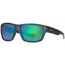 Huk Men's Spar Polarized Sunglasses Matte Black Frame Green Mirror Lens - Huk