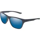 Huk Men's Swivel Polarized Sunglasses Matte Black Frame Blue Mirror Lens - Huk