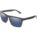 Huk Men's Siwash Polarized Sunglasses Matte Black Frame Blue Mirror Lens - Huk