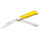 Boker Knives Traditional Series 2.0 Trapper Pocket Knife 3.27" Drop Point, Sheepsfoot 1095 Satin Blade Delrin Handle Yellow - Boker