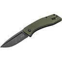 Boker Knives Worldwide 2.0 Pocket Knife 2.52" Drop Point 440C Black Stonewash Blade G-10 Handle OD Green - Boker