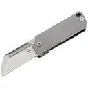 Boker Knives BabyX Pocket Knife 1.57" Sheepsfoot D2 Satin Blade Stainless Steel Handle Gray - Boker