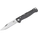 Boker Knives Atlas Backlock Pocket Knife 2.91" Clip Point D2 Satin Blade Steel Handle Black Stonewash - Boker