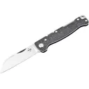 Boker Knives Atlas Backlock Pocket Knife 2.68" Sheepsfoot D2 Satin Blade Steel Handle Black Stonewash - Boker