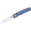 Boker Knives Shango Pocket Knife 3.43" Drop Point 440A Satin Blade Micarta Handle Blue - Boker