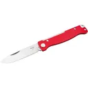 Boker Knives Atlas Pocket Knife 2.87" Drop Point Sandvik 12C27 Satin Blade Stainless Steel Handle Red - Boker