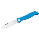 Boker Knives Atlas Pocket Knife 2.64" Drop Point Sandvik 12C27 Satin Blade Stainless Steel Handle Blue - Boker