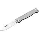 Boker Knives Atlas Pocket Knife 2.64" Drop Point Sandvik 12C27 Satin Blade Stainless Steel Handle Gray - Boker