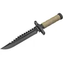 Boker Knives M-Spec Survival Fixed Blade Knife 7.87" Drop Point 7Cr17MoV Black Blade Fiberglass Reinforced Nylon (FRN) Handle OD Green - Boker