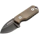 Boker Knives Lil Friend Micro Fixed Blade Knife 1.375" Drop Point D2 Black Blade G-10 Handle Tan - Boker