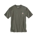 Carhartt Men's K87 Loose Fit Heavyweight Short Sleeve Crew Neck Pocket T Shirt Dusty Olive 2XL - Carhartt