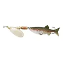 Mepps Comet Mino Inline Spinner 2 1/2" with Rainbow Trout Mino Silver Blade 5/16 oz - Mepps
