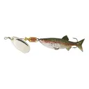 Mepps Comet Mino Inline Spinner 2 1/2" with Rainbow Trout Mino Silver Blade 1/4 oz - Mepps