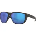 Costa Del Mar Men's Ferg XL Polarized Sunglasses Matte Black Frame Blue Mirror Glass Lens - Costa Del Mar