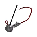 Quikset Weedless Crappie 1/16oz Round Ball Jighead Unpainted Red #2 Hook - Quikset