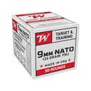 Winchester NATO 9mm Luger Ammo 124 Grain Full Metal Jacket Case of 1000 (20 Boxes of 50) - Winchester