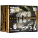 Federal Personal Defense Punch 9mm Luger Ammo 124 Grain Jacketed Hollow Point Case of 200 (10 Boxes of 20) - Federal Ammo