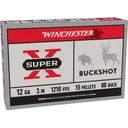 Winchester Super X 12 Gauge Ammo 3" #00 Buckshot 15 Pellets Case of 250 (50 Boxes of 5) - Winchester