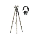 BOG DeathGrip Shooting Stick Tripod Mossy Oak Bottomland with E-Max Pro Earmuffs - BOG