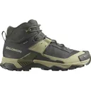 Salomon X Ultra 5 Mid GTX Hiking Boots Synthetic Peat/Gray Green/Blue Nights Men's 9.5 D - Salomon
