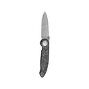 CRKT Pursue Pocket Knife 3.15" Drop Point Damasteel Acid Etch Blade Fat Carbon Handle Red Dark Matter - Crkt