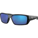 Costa Del Mar Men's Fantail Pro Polarized Sunglasses Matte Black Frame Blue Mirror Glass Lens - Costa Del Mar