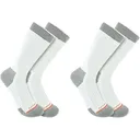 Carhartt Men's Lightweight Durable Crew Socks White Large 2 Pk - Carhartt