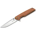 Boker Slim Brother Pocket Knife 3.54" Drop Point 440A Stainless Satin Blade Bubinga Wood Handle - Boker Knives