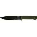 Cold Steel Exclusive SRK Fixed Blade Knife 6" Partially Serrated Clip Point SK-5 Black Blade Kray-Ex Handle OD Green - Cold Steel