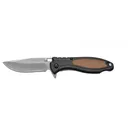 Camillus TigerSharp Pocket Knife 2.85" Partially Serrated Drop Point 420J2 Satin Blade Glass Reinforced Nylon (GRN)/Rubber Handle Black/Brown - Camillus