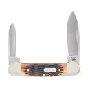 Buck Knives Canoe Pocket Knife 2.5" Spear Point 420J2 Satin Blade Jigged Bone Handle Bone - Buck Knives