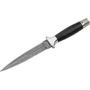 Boker Knives MG-42 Damast Fixed Blade Knife 5.31" Dagger Damascus Blade Hornbeam Handle Black - Boker
