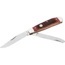 Boker Knives Traditional Series 2.0 Trapper Pocket Knife 3.84" Drop Point, Sheepsfoot 1095 Satin Blade Jigged Bone Handle Brown - Boker