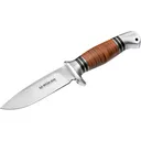 Boker Knives Leatherneck Hunter Fixed Blade Knife 4.41" Drop Point 440A Satin Blade Aluminum Handle Brown - Boker