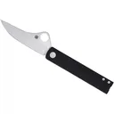 Spyderco Essenza Pocket Knife 3.19" Straightback N690Co Satin Blade Aluminum Handle Black - Spyderco