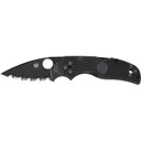Spyderco Native 5 Folding Knife 3.1" Black Drop Point Serrated CPMS30V Stainless Steel Blade FRN Handle Black - Spyderco