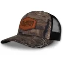 MidwayUSA Mens Richardson 112 Leather Patch Camo Trucker Hat Realtree Timber/Black - MidwayUSA
